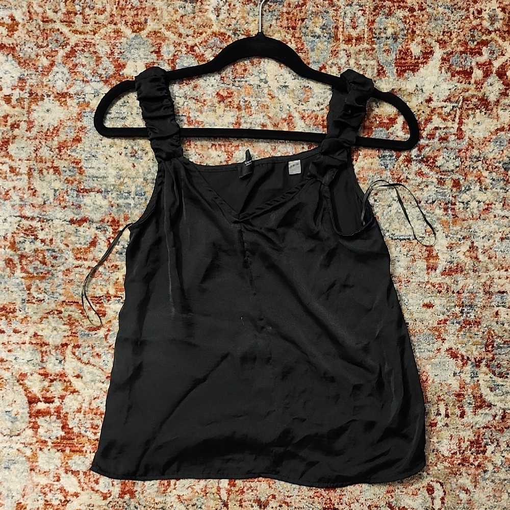 Tahari Black Ruched Sleeveless Camisole